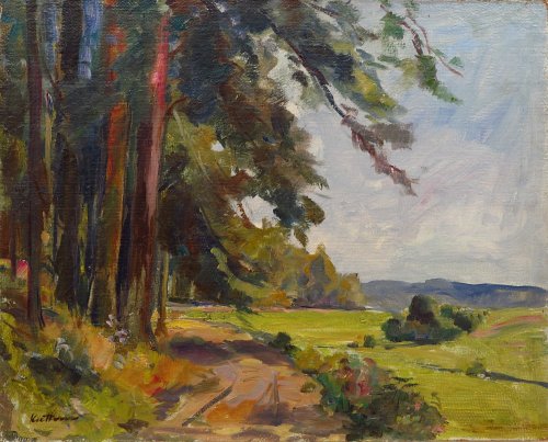August Kutterer - Landschaft am Waldrand, Königsfeld