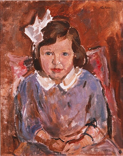 August Kutterer - Portrait eines Mädchens auf einem Stuhl sitzend, Brustbild, Gisela Kutterer