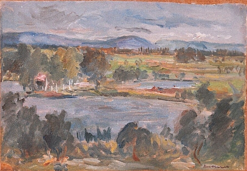 August Kutterer - Landschaft mit Gewässer, Daxlanden, Fritschlach