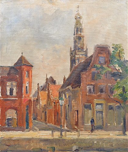 August Kutterer - Kreuzung kleiner Stadtstraßen, Haarlem