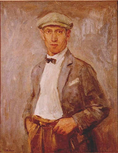 August Kutterer - Bildnis eines jungen Mannes, Halbfigur, August Kutterer
