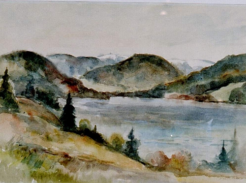 August Kutterer - See zwischen Bergen