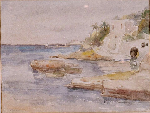 August Kutterer - Meer mit Küstenlandschaft, Neapel