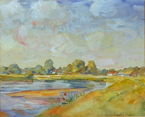 August Kutterer - Ufer eines Sees, Daxlanden, Saumsee
