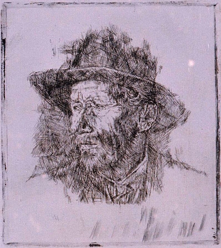 August Kutterer - Portrait eines Mannes im 3/4 Profil