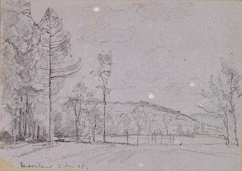 August Kutterer - Landschaft mit Bäumen