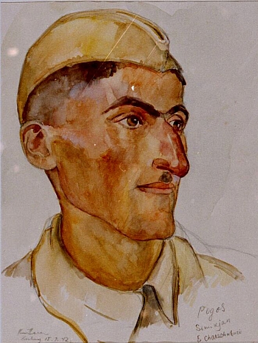 August Kutterer - Portrait eines Soldaten