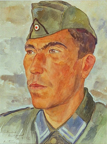 August Kutterer - Portrait eines Soldaten