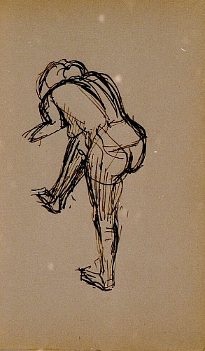 August Kutterer - Skizze einer Figur von hinten