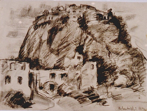 August Kutterer - Berg mit Ruine