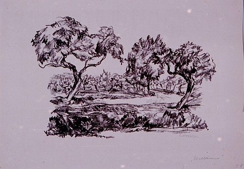 August Kutterer - Landschaft mit Bäumen