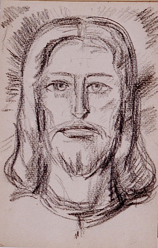 August Kutterer - Skizze eines Christuskopfes