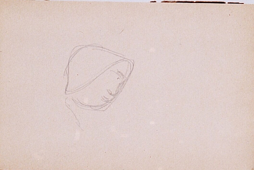 August Kutterer - Skizze eines Mädchenkopfes im Profil