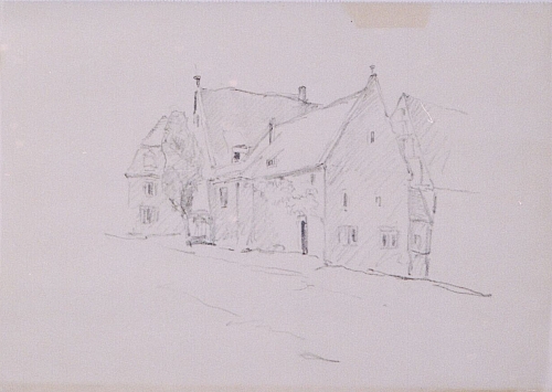 August Kutterer - Skizze einer Häuserzeile