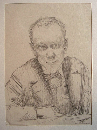 August Kutterer - Portrait eines Mannes, Selbstbildnis, Brustbild