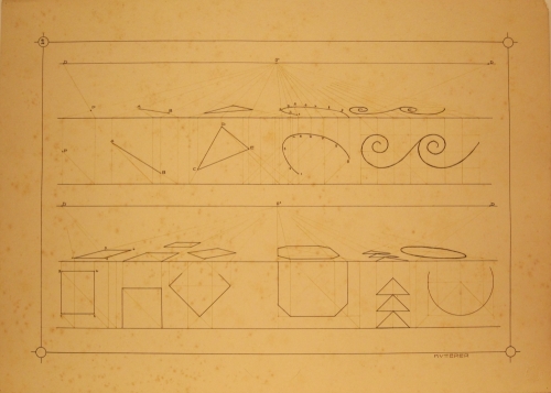 August Kutterer - Geometrische Zeichnungen während der Ausbildung