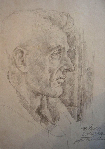 August Kutterer - Künstler Neidle: Portrait eines Mannes im Profil
<br>