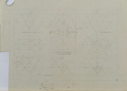 August Kutterer - Geometrische Zeichnungen während der Ausbildung 