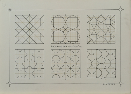 August Kutterer - Geometrische Zeichnungen während der Ausbildung 