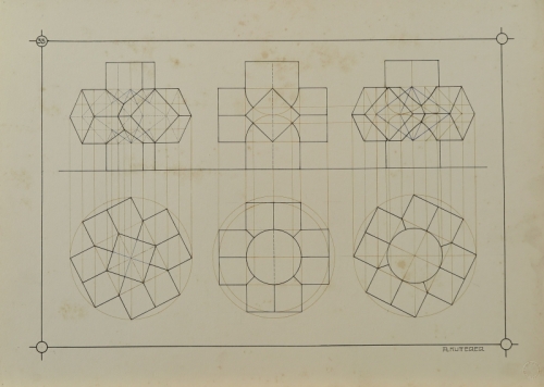 August Kutterer - Geometrische Zeichnungen während der Ausbildung 
<br>