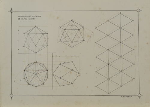 August Kutterer - Geometrische Zeichnungen während der Ausbildung 