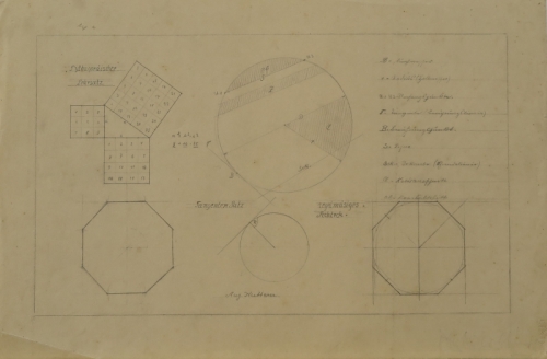 August Kutterer - Geometrische Zeichnungen während der Ausbildung