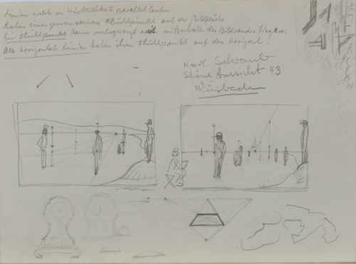 August Kutterer - Geometrische Zeichnungen während der Ausbildung  