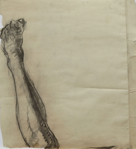 August Kutterer -  Studie eines männlichen Fußes, Skizze, 