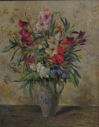 August Kutterer - Blumenstrauß: Gladiolen in Vase