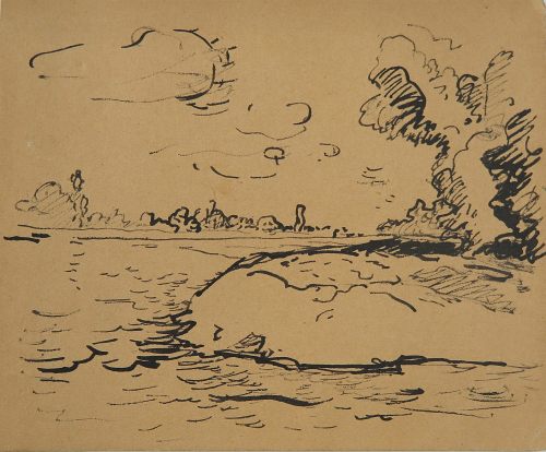August Kutterer - Skizze einer Landschaft