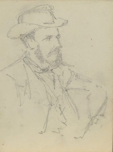 August Kutterer - Bildnis eines Mannes mit Hut