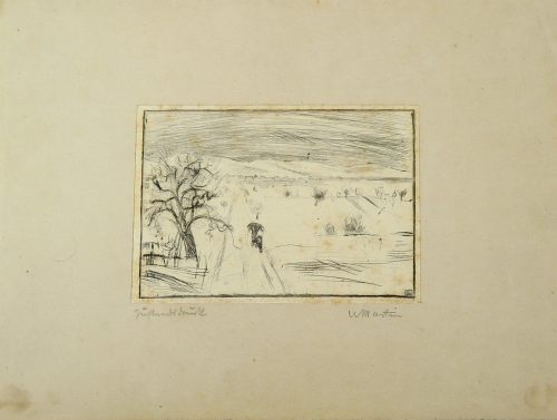 August Kutterer - Künstler Wilhelm Martin (1894-1969): Landschaft mit Baum