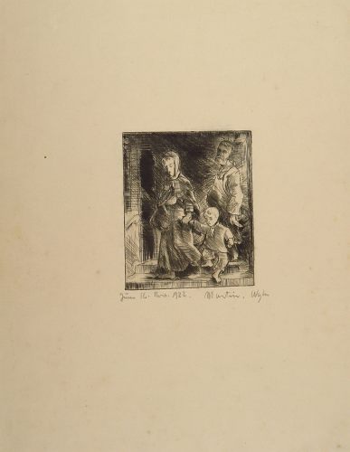 August Kutterer - Künstler Wilhelm Martin (1894-1969): Familie mit Kind