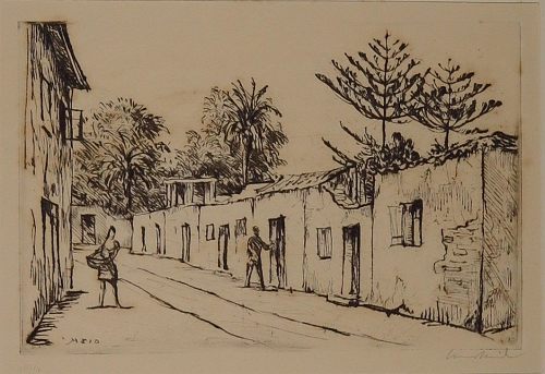 August Kutterer - Künstler Prof Hans Meid (1883-1957): Straßenszene auf der Insel Madeira