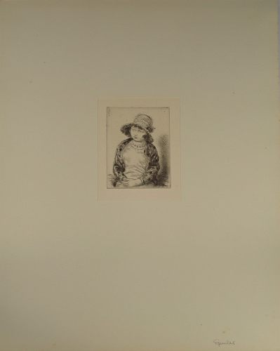 August Kutterer - Künstler Prof Erwin Spuler (1906-1964): Mädchen mit Hut