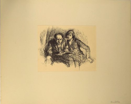 August Kutterer - Künstler Prof Otto Laible (1898-1962): Paar im Buch lesend