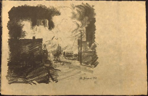 August Kutterer - Künstler Prof Hermann Goebel (1885-1945): Szene im Krieg 1915