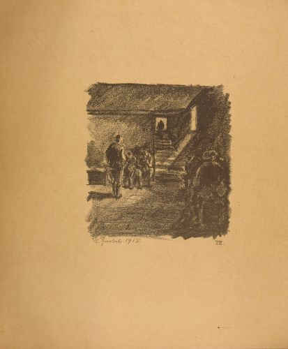 August Kutterer - Künstler Prof Hermann Goebel (1885-1945): Soldaten im Keller 1915