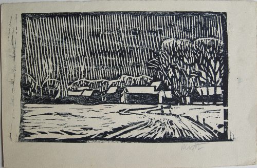 August Kutterer - Künstler Prof Karl Kluth (1898-1972): Weg zum Dorf führend