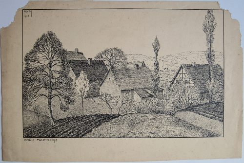 August Kutterer - Künstler Prof Karl Kluth (1898-1972): Dorfansicht