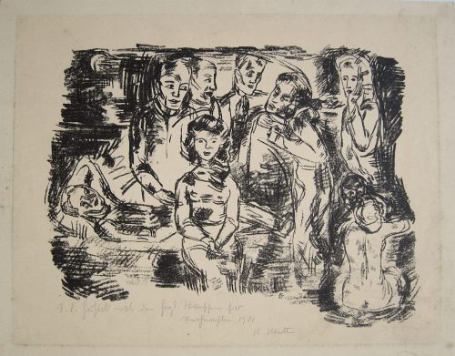 August Kutterer - Künstler Prof Karl Kluth (1898-1972): Gesellschaft mit mehreren Personen