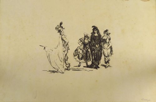 August Kutterer - Künstler Prof Max Slevogt (1868-1932): Szene zu Don Giovanni