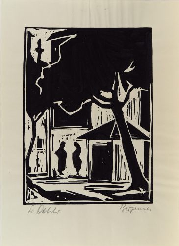 August Kutterer - Künstler Fritz Oehler (1921-2001): Zwei Frau unter einem Baum stehend