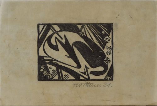 August Kutterer - Künstler W. Wittmer: Reh im Liegen