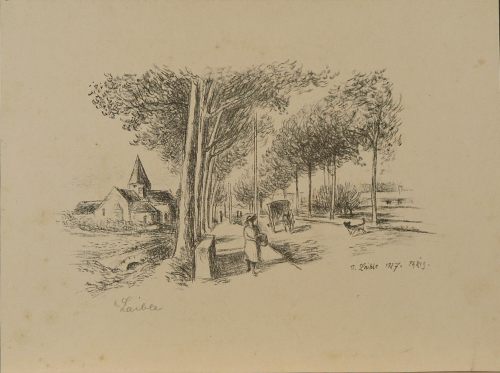 August Kutterer - Künstler Prof Otto Laible (1898-1962):  Alleestraße in Paris