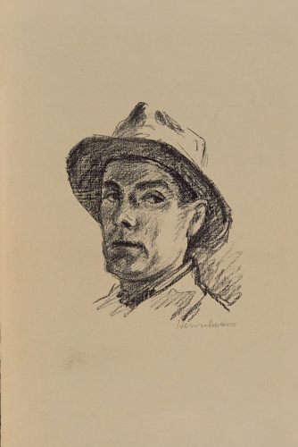 August Kutterer - Künstler Henselmann: Männerkopf mit Hut